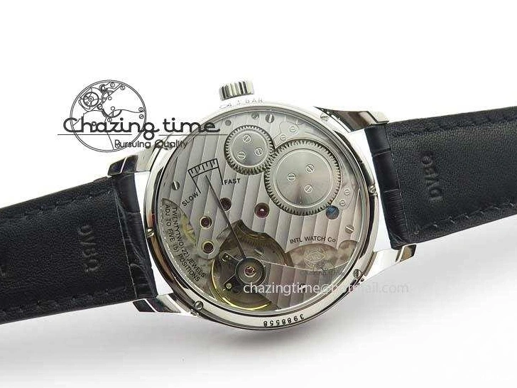 MIROTIME 0407 Portuguese IW544404 SS Gray Dial On Black Leather Strap A Practical 7259